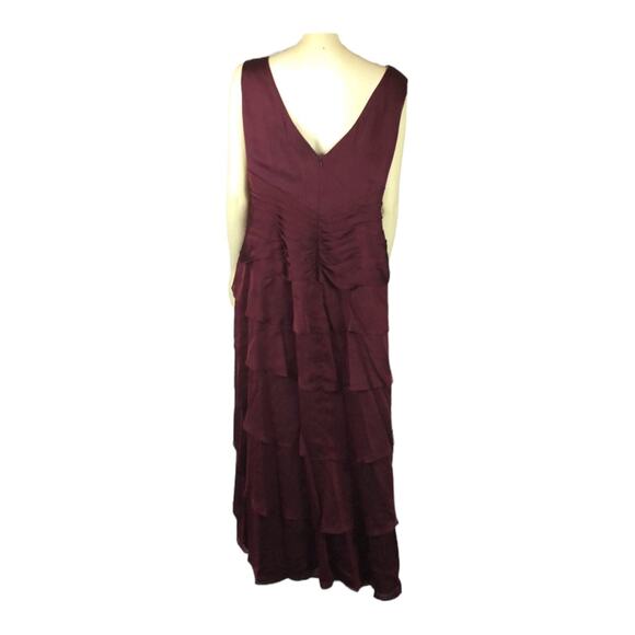 JADE BY JASMINE J9914Tiered sleevless maxi dress in cranberry size 18 - Picture 10 of 12